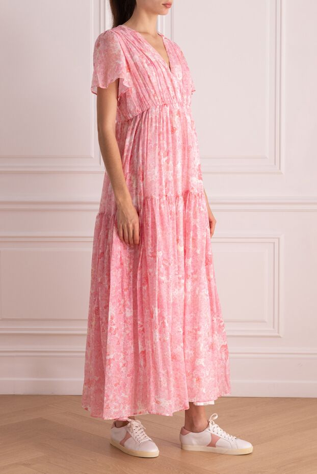 Max&Moi cotton and silk maxi dress with pink print and full skirt 151848 - photo 3