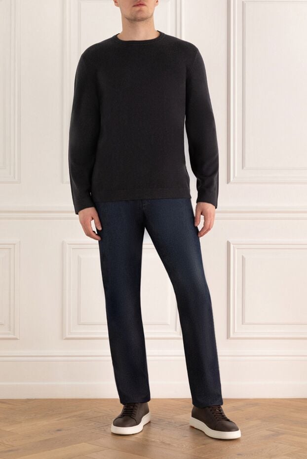 Dark blue cashmere jumper for men - photo 2