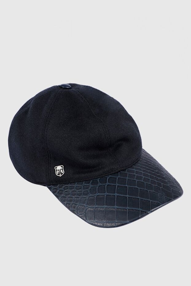 Corneliani man blue crocodile and cashmere cap for men buy with prices and photos 151981 - photo 1
