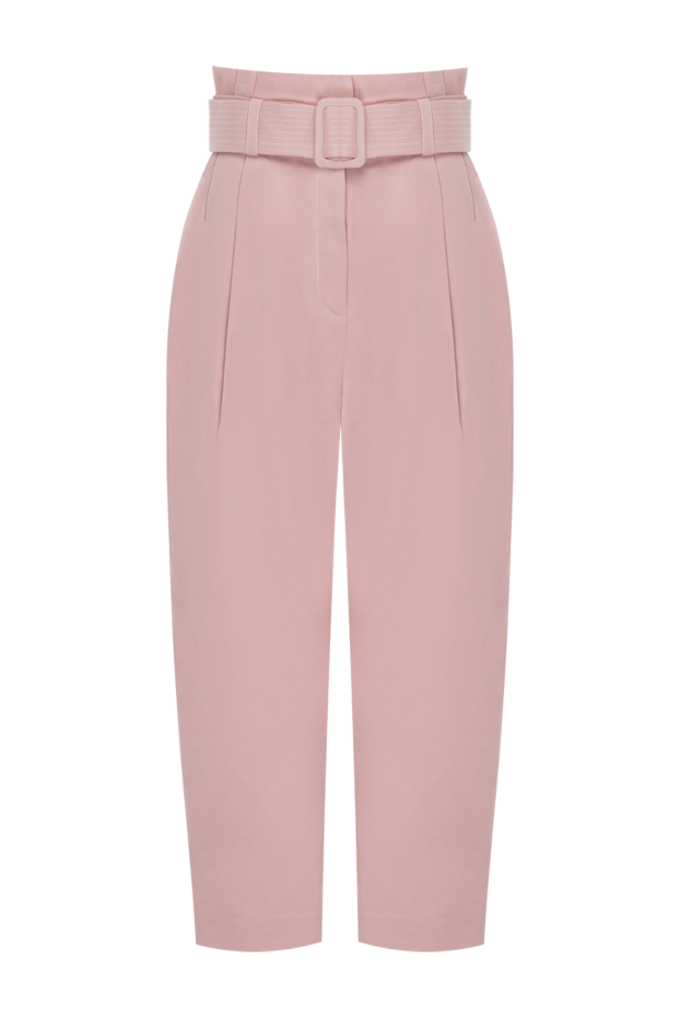 Zimmermann pink cotton trousers with matching waistband and soft pleats (markdown) 198052 - photo 1
