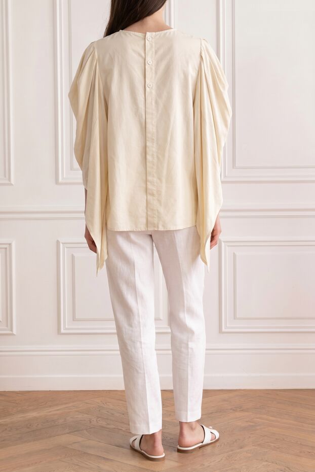 Fleur de Paris women's blouse with asymmetrical flounces, beige 152091 - photo 2