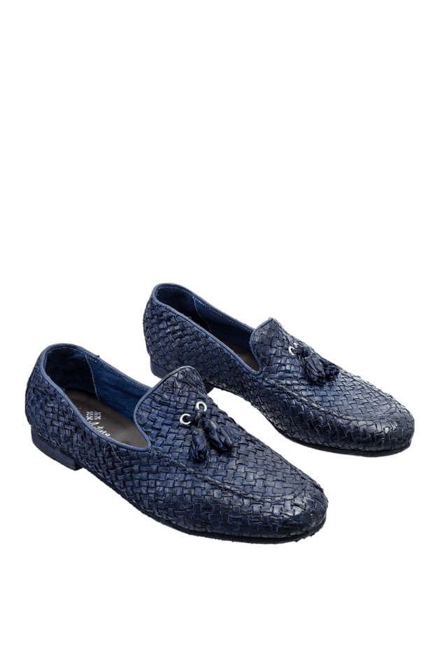 Andrea Ventura blue woven leather tassel loafers for men 152092 - photo 3