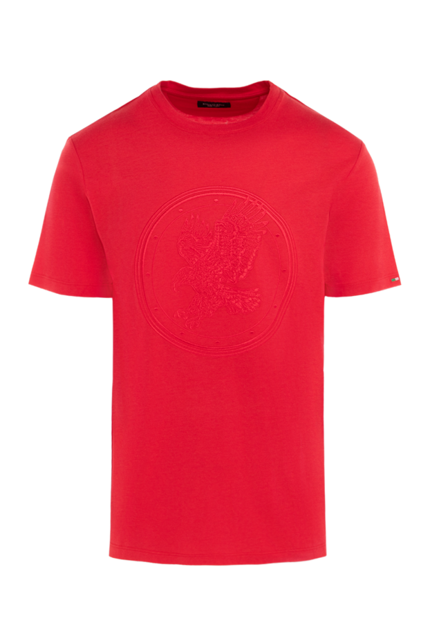 Stefano Ricci red men's cotton and modal t-shirt with raised eagle embroidery 152238 - photo 1