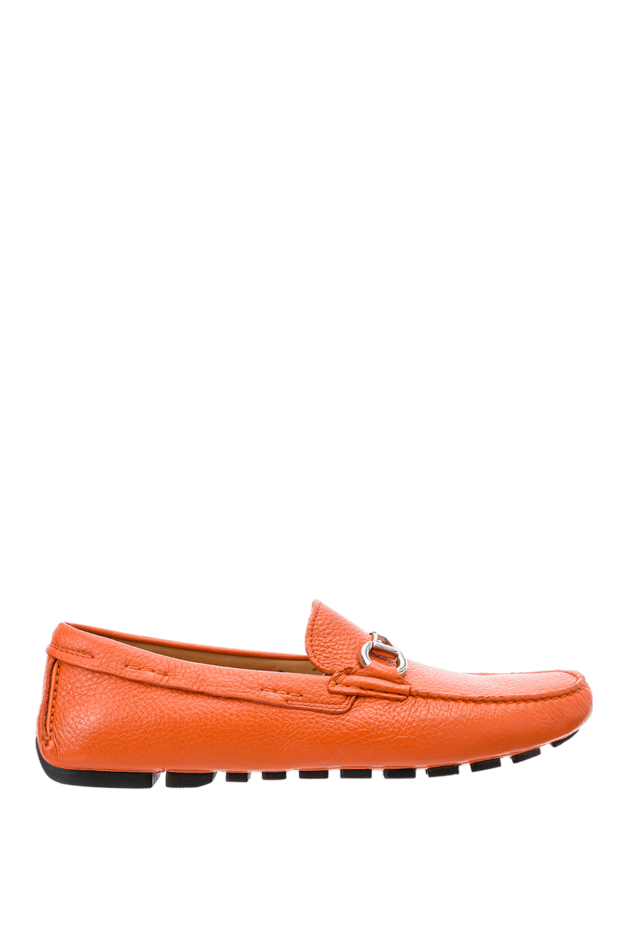 Cesare di Napoli man men's moccasins made of orange leather buy with prices and photos 152406 - photo 1