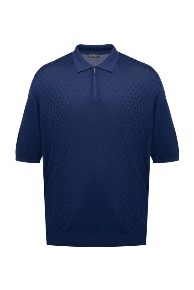 Cesare di Napoli deep blue polo shirt with diamond-shaped relief 152437 - photo 1