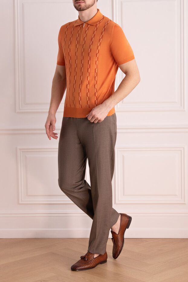 Cesare di Napoli man silk polo orange for men buy with prices and photos 152449 - photo 2