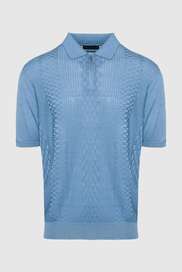 Cesare di Napoli man blue silk polo for men buy with prices and photos 152459 - photo 1