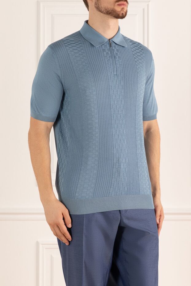 Cesare di Napoli silk polo with chunky knit and smooth collar 152459 - photo 3
