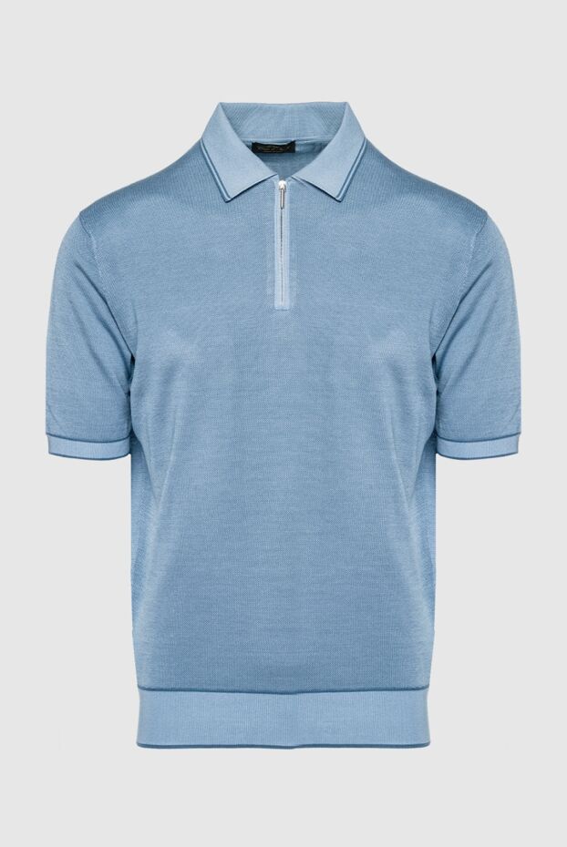 Cesare di Napoli man blue silk polo for men buy with prices and photos 152463 - photo 1