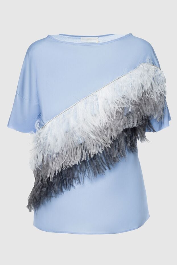 Rocco Ragni women's blouse with feathers blue 152480 - photo 1