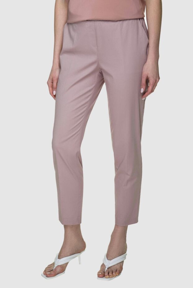 Rocco Ragni pink cotton trousers with a tapered cut and classic creases 152484 - photo 3