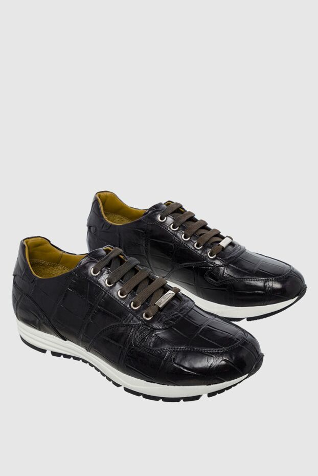 Tardini men's black alligator leather sneakers 152488 - photo 3
