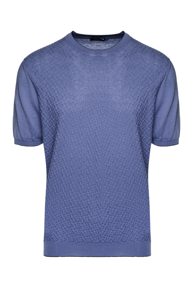 Svevo blue t-shirt in the style of a jumper with an embossed pattern and a round neck 195534 - photo 1