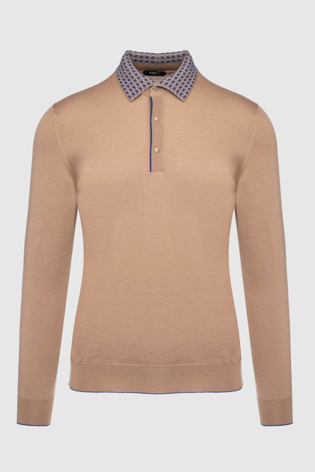 Svevo man cashmere and silk long sleeve polo brown for men buy with prices and photos 152562 - photo 1