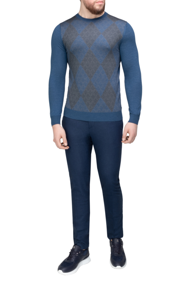 Svevo man cashmere and silk jumper blue for men buy with prices and photos 152571 - photo 2