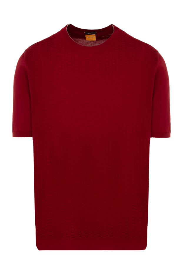 Svevo burgundy t-shirt with a 3d pattern and knitted trim 152649 - photo 1