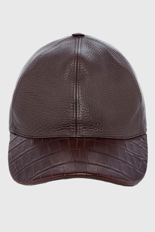 Cesare di Napoli man cap made of crocodile skin and genuine leather brown for men buy with prices and photos 152659 - photo 1