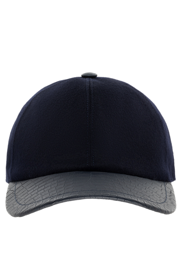 Cesare di Napoli man blue alligator and cashmere cap for men buy with prices and photos 152737 - photo 1