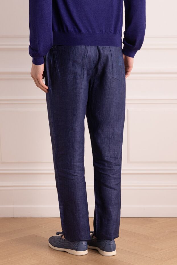 Zilli linen men's trousers dark blue light for summer 152762 - photo 3