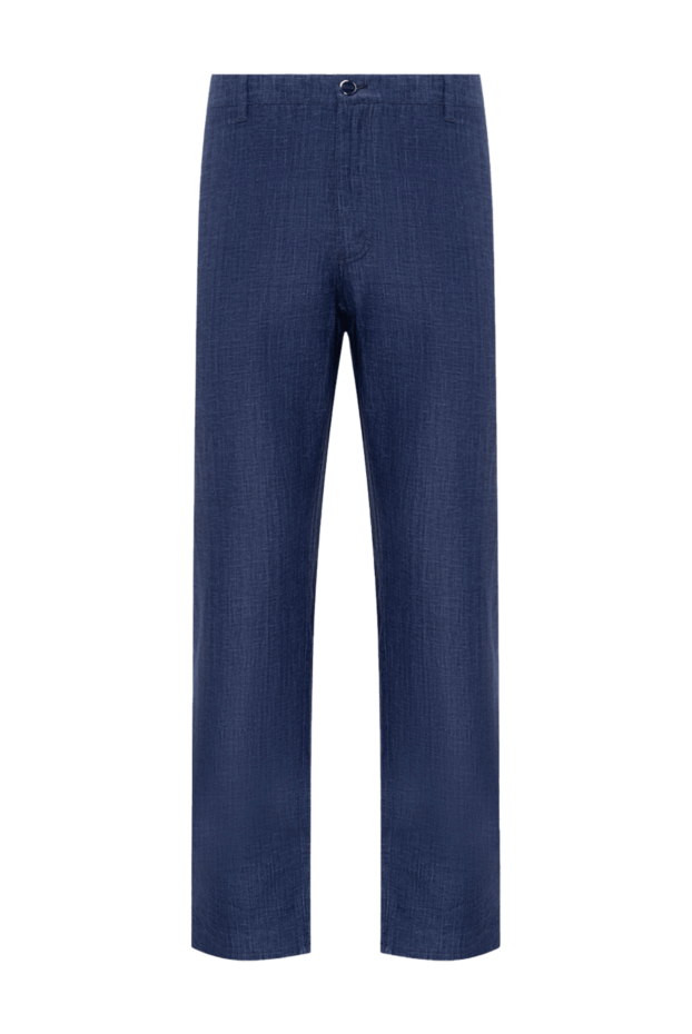 Zilli blue men's straight-cut trousers made of natural breathable linen (markdown) 195483 - photo 1