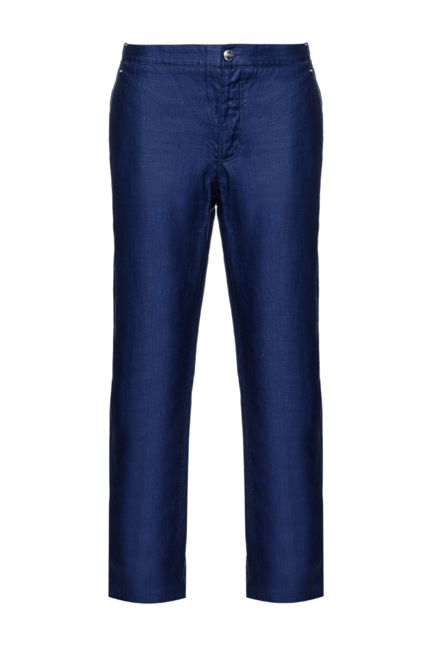 Zilli man men's blue linen trousers buy with prices and photos 152768 - photo 1