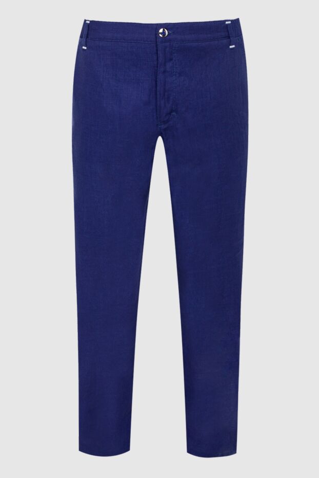Zilli man men's blue linen trousers buy with prices and photos 152771 - photo 1