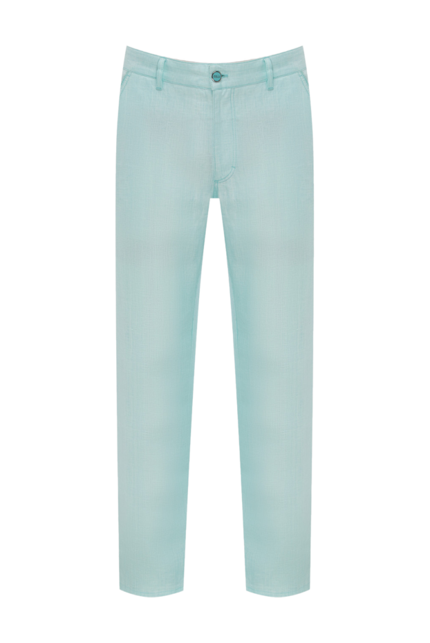 Zilli man men's blue linen trousers buy with prices and photos 152773 - photo 1