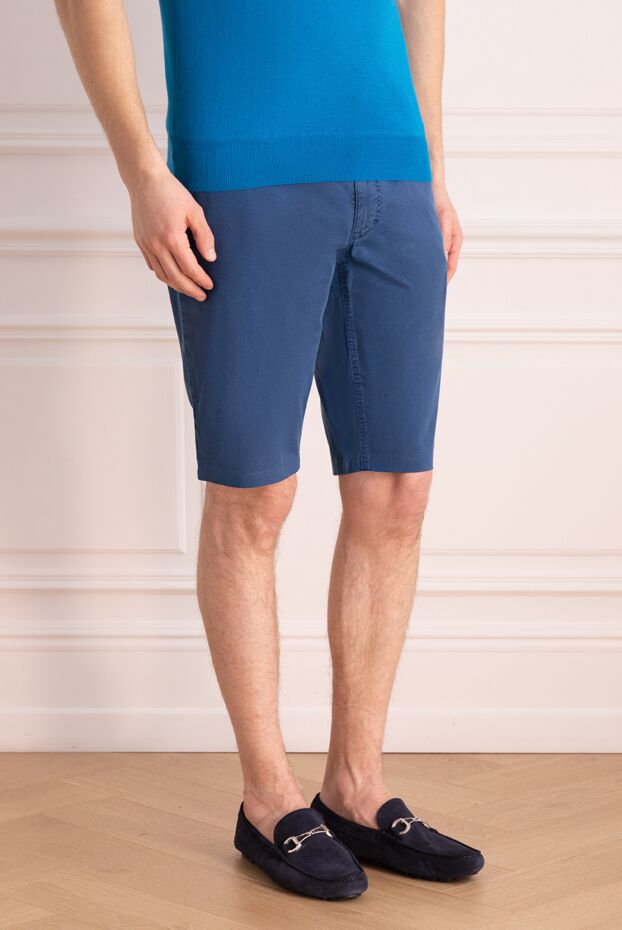 Zilli men's breathable cotton shorts in blue 152779 - photo 3