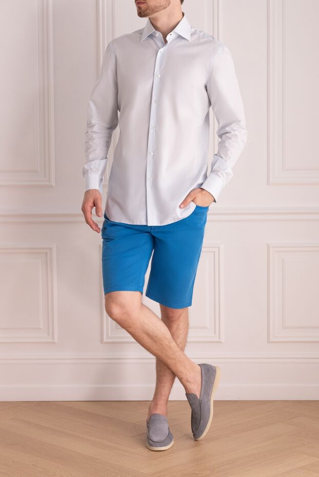 Zilli man blue cotton and silk shorts for men buy with prices and photos 152780 - photo 2