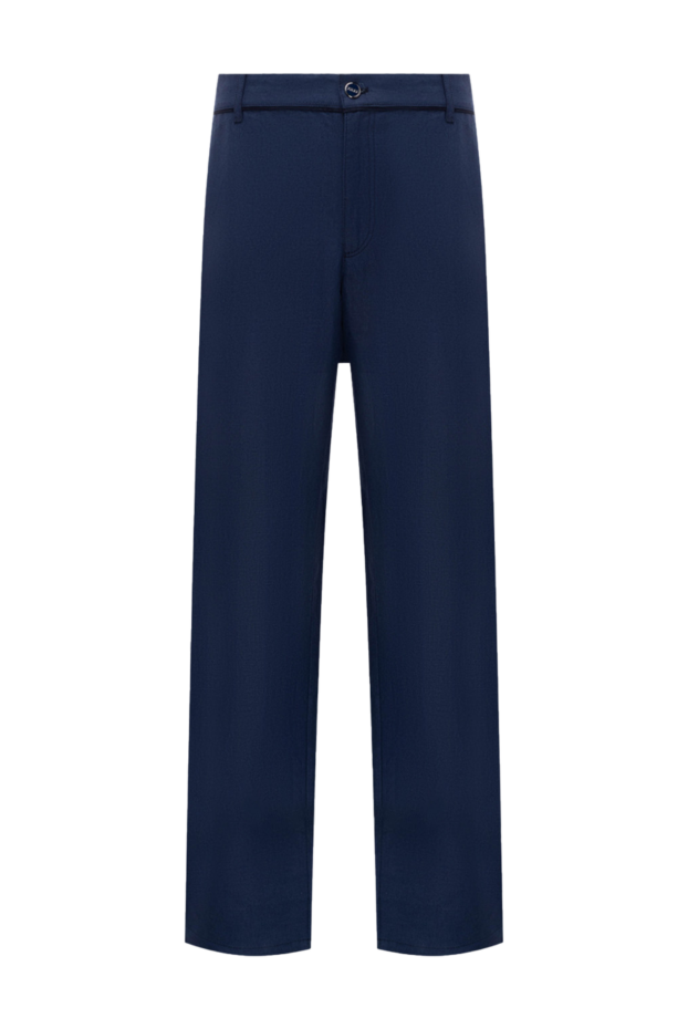 Zilli man men's blue linen trousers buy with prices and photos 152795 - photo 1