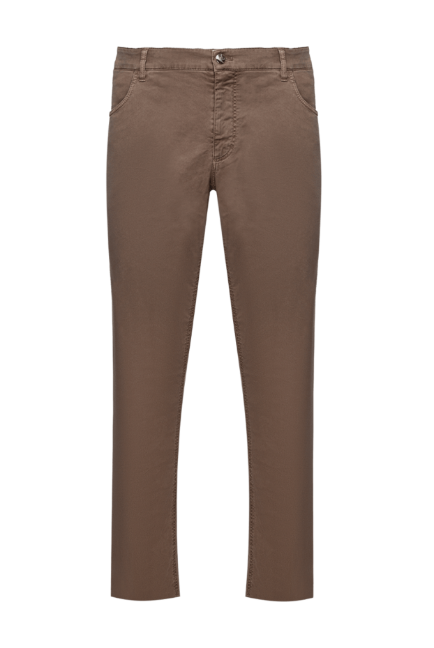 Zilli мужские брюки из хлопка и эластана коричневые мужские купить с ценами и фото 152805 - фото 1