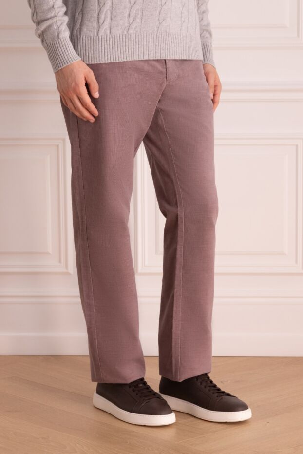 Zilli soft corduroy trousers in dusty pink with a classic fit 152825 - photo 3