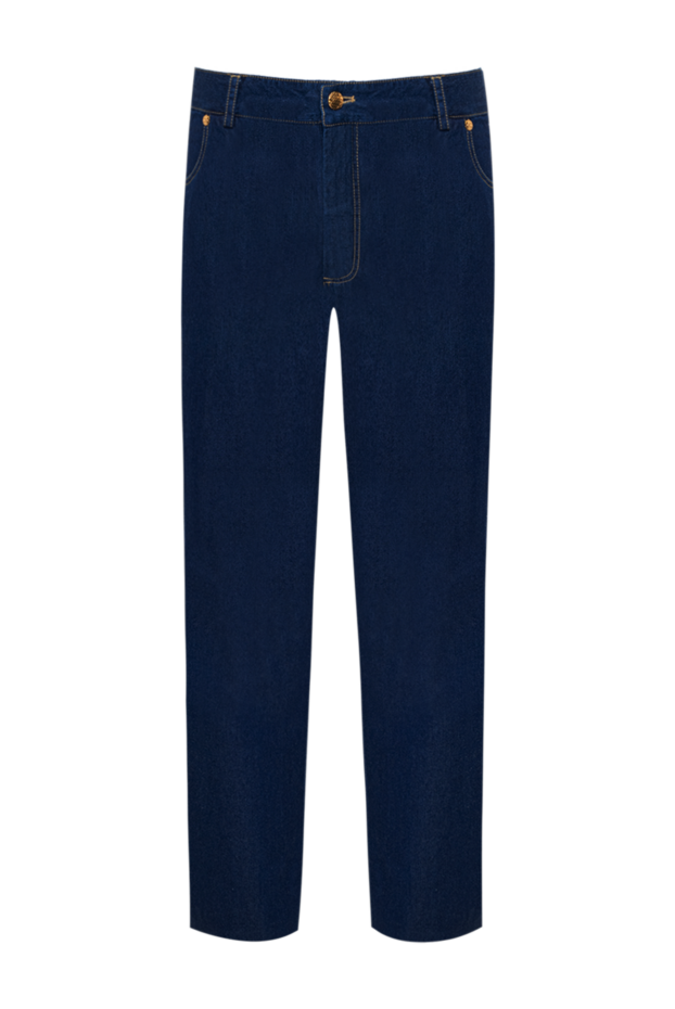 Zilli blue denim jeans with contrast stitching and studs on pockets 152844 - photo 1