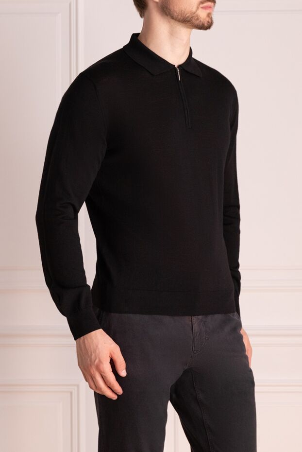 Zilli men's deep blue cotton cashmere trousers 152863 - photo 3