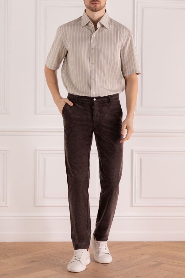 Zilli man men's brown cotton trousers buy with prices and photos 152879 - photo 2