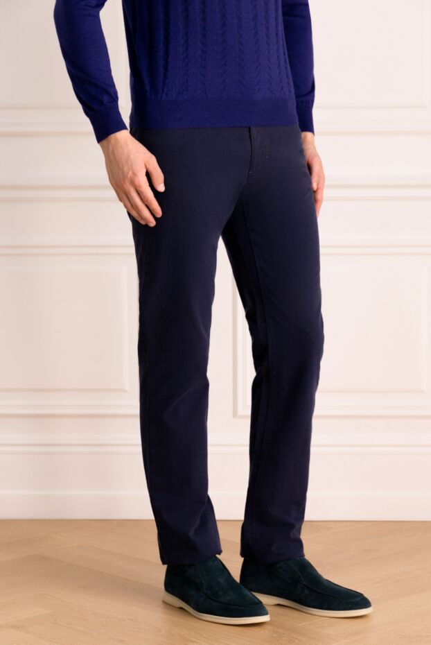 Zilli men's deep blue jeans with decorative back pockets 152882 - photo 3