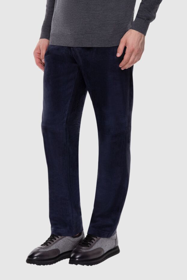 Zilli blue suede pants for men 152887 - photo 3