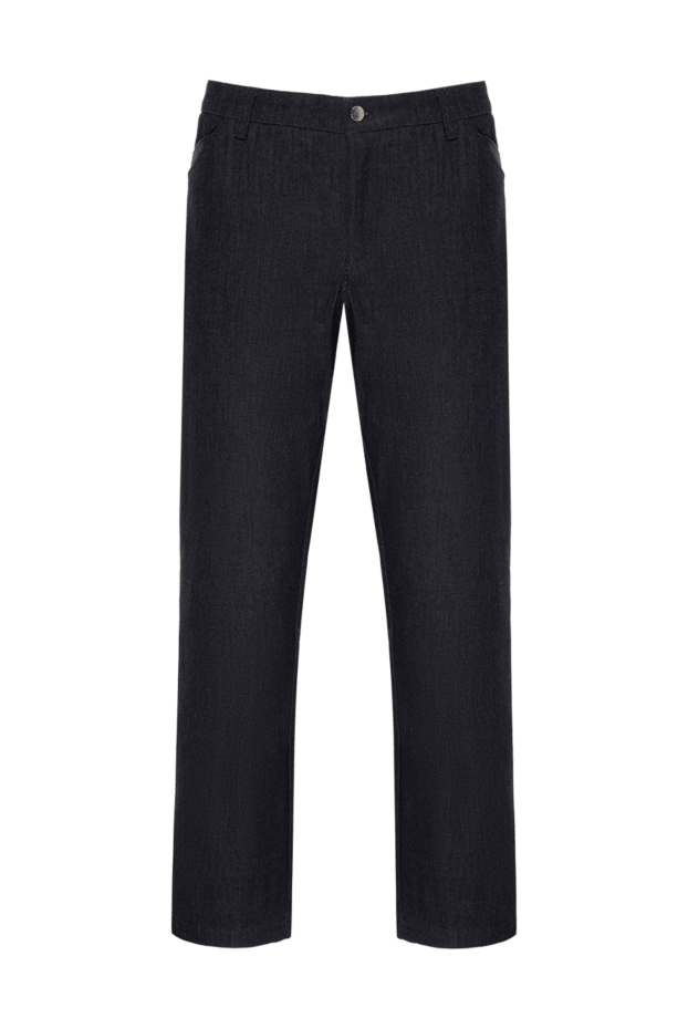 Zilli men's dark blue straight-leg trousers made of thick cotton gabardine (markdown) 195485 - photo 1
