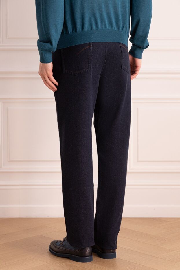 Zilli classic blue straight fit jeans made of cotton and cashmere 152901 - photo 3