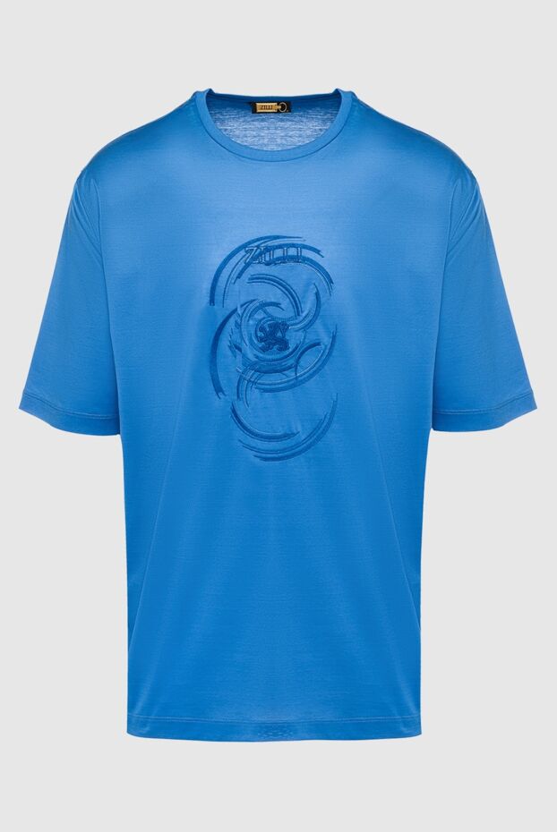 Zilli мужские футболка из хлопка голубая мужская купить с ценами и фото 152928 - фото 1