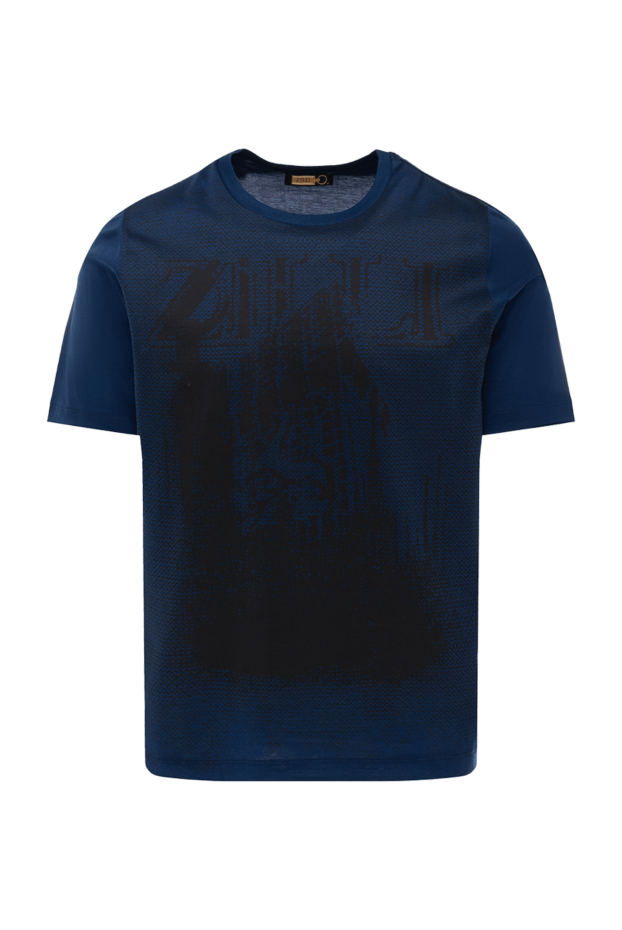 Zilli мужские футболка из хлопка синяя мужская купить с ценами и фото 152932 - фото 1
