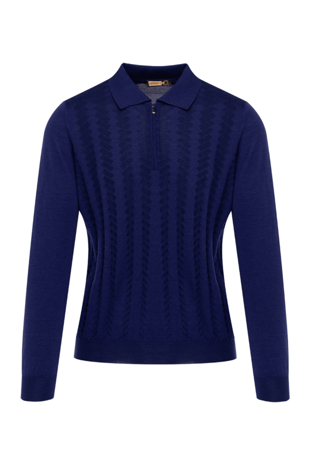 Zilli man long sleeve polo in silk and cashmere blue for men buy with prices and photos 152946 - photo 1