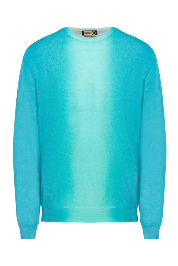 Zilli man blue silk and cotton jumper for men buy with prices and photos 152949 - photo 1