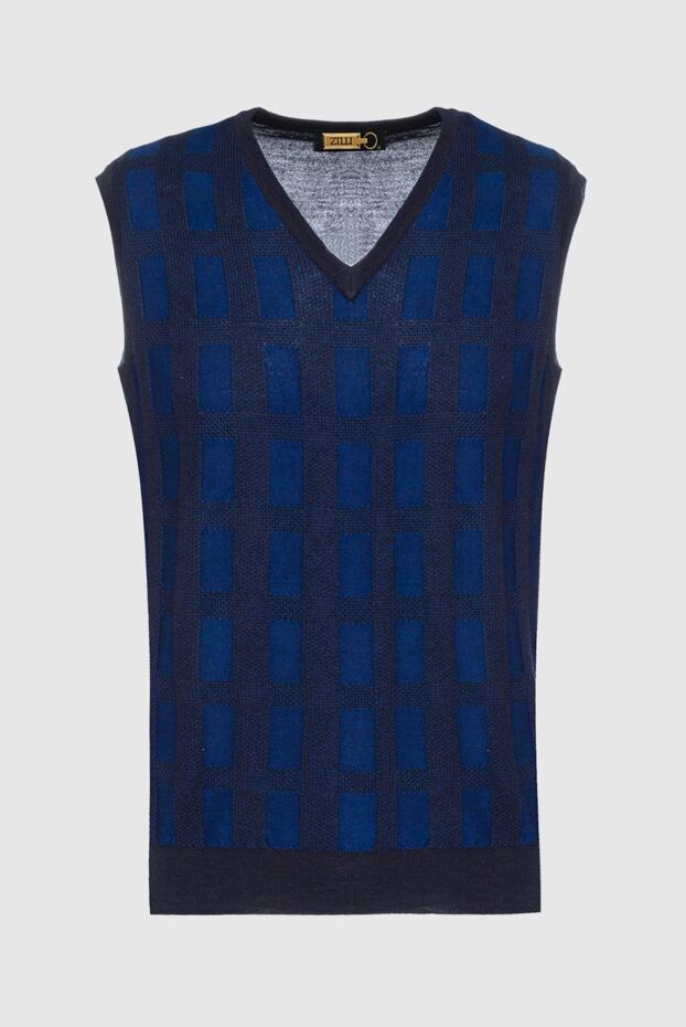 Zilli man men's vest made of cashmere and silk blue buy with prices and photos 152957 - photo 1