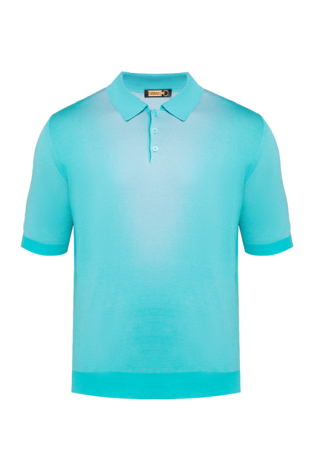 Zilli men's turquoise silk and viscose polo 152973 - photo 1