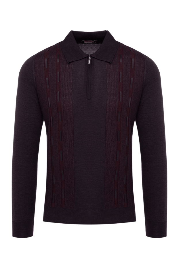 Zilli man long sleeve polo in silk and cashmere burgundy for men buy with prices and photos 152977 - photo 1