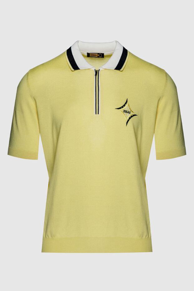 Zilli men's pistachio-lemon zip-up jersey polo shirt (markdown) 196327 - photo 1