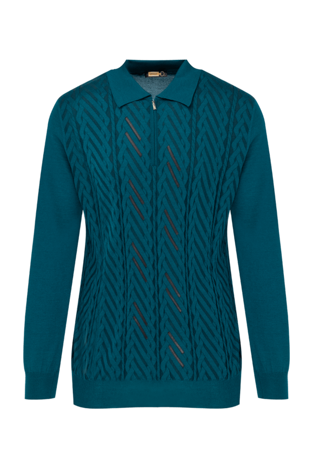 Zilli man long sleeve polo in silk and cashmere green for men buy with prices and photos 153011 - photo 1