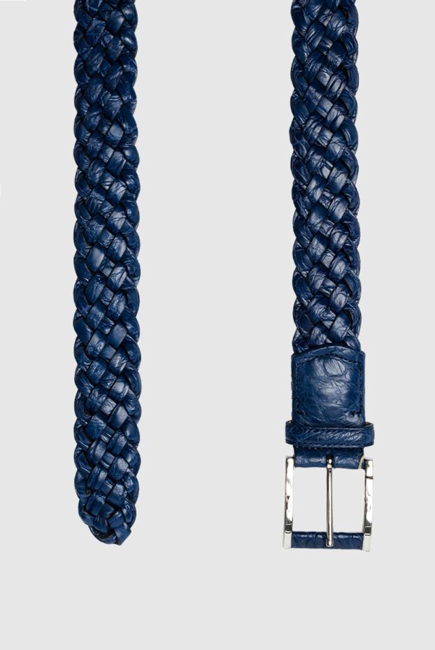 Cesare di Napoli blue woven crocodile leather belt for men 153092 - photo 3