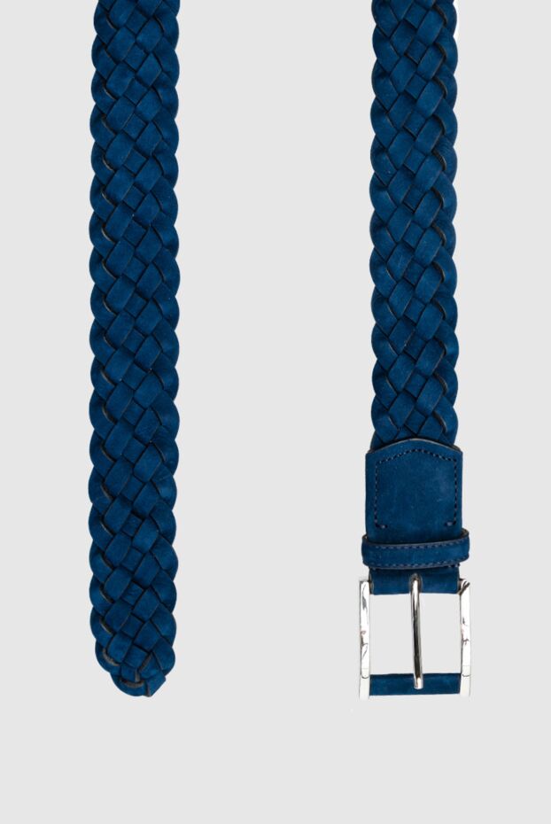 Cesare di Napoli bright blue interwoven leather belt for men 153109 - photo 3